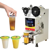 350W Automatic Cup Sealing Machine Plastic Paper Cup Sealing Machine Milk Tea Coffee Beverage Soybean Milk Hot Drink Sealing Machine Heating Sealing Height Adjustable Sealing Range 88/90/95 Suitable for 350-700ml paper cups/plastic cups Maximum Support 3K Sealing Film 220V