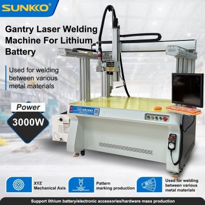 LY Sunkko LA-15G02 Multi-Functions Gantry Galvanometer-Type Automatic Laser Welding Marking Machine 3000W For New Energy Lithium Batteries Stainless Steel