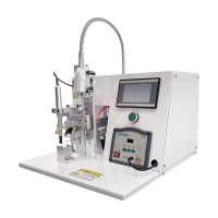Semi-automatic pneumatic soldering machine foot-operated pneumatic wire soldering machine metal handle 200W single and dual channel soldering fume purifier usb cable circuit board hoover soldering equipment PLC touch control 220V